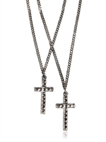 DSQUARED - CROSS PENDANT BRASS NECKLACE - SILVER