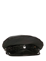 DSQUARED - BAUMWOLL CANVAS UND LACKLEDER PVC MÜTZE - SCHWARZ