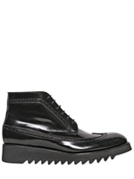 DSQUARED - 40MM BRUSHED LEATHER SHARK SHOW BOOTS - BLACK