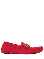 DSQUARED - ABGESTEPPTE LEDER LOAFERS MIT VELOURS EFFEKT - FUCHSIE