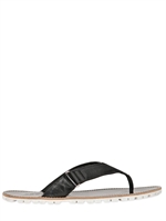DSQUARED - GROSGRAIN AND LEATHER FLIP FLOPS - BLACK