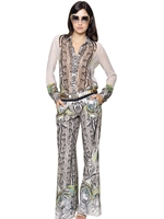 ROBERTO CAVALLI - PRINTED SILK GEORGETTE SHIRT - MULTI