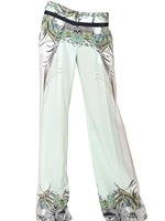 ROBERTO CAVALLI - PRINTED SILK CREPE DE CHINE TROUSERS - MULTI