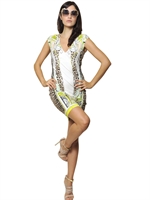 ROBERTO CAVALLI - BEDRUCKTES KLEID AUS VISKOSEJERSEY - MULTI
