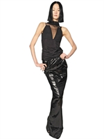RICK OWENS - SILK FAILLE AND NYLON PARACHUTE TOP - BLACK