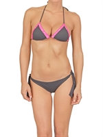 ALESSANDRO DELL'ACQUA - NEON LACE ON LYCRA BIKINI - GREY/FUCHSIA