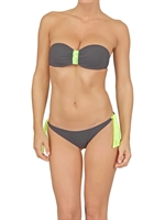 ALESSANDRO DELL'ACQUA - NEON LACE ON LYCRA BIKINI - GREY/YELLOW