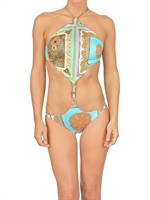 ALESSANDRO DELL'ACQUA - ANIMALIER FOULARD PRINT LYCRA TRIKINI - MULTI