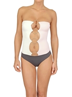 ALESSANDRO DELL'ACQUA - COLOUR BLOCK LYCRA BATHING SUIT - GREY/PINK