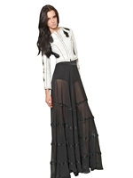 JOHN RICHMOND - GONNA IN CHIFFON DI SETA - NERO