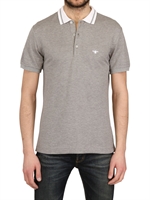 DIOR HOMME - BEE EMBROIDERY COTTON PIQUET POLO - L.GREY/WHITE