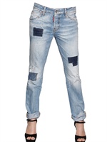 DSQUARED - 90'S STONE WASHED COTTON DENIM JEANS - BLUE