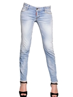 DSQUARED - SUPER SLIM COTTON STRETCH DENIM JEANS - BLUE