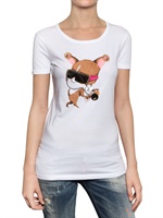 DSQUARED - EMBROIDERED COTTON JERSEY T-SHIRT - WHITE