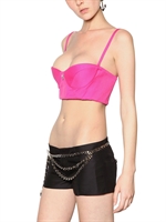 DSQUARED - COTTON GABARDINE BRA TOP - FUCHSIA
