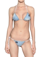 DSQUARED - COTTON DENIM BIKINI - BLUE