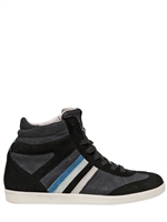 SERAFINI SPORT GOLD EDITION - SNEAKERS IN PELLE E CAMOSCIO CON ZEPPA 50MM - NERO
