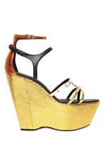 DIEGO DOLCINI - ZEPPE IN PELLE STAMPA PITONE 140MM - MULTIGOLD