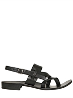 DIMISSIANOS & MILLER - HAND MADE LEATHER MULTI STRAP SANDALS - BLACK