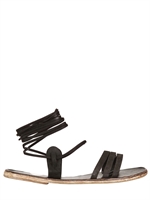 DIMISSIANOS & MILLER - HAND MADE SUEDE SANDALS - BLACK
