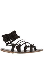 DIMISSIANOS & MILLER - HAND MADE SUEDE SANDALS - BLACK