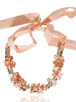 BLUGIRL - SEQUINS ON GROSGRAIN HEADBAND/NECKLACE - PINK