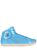 BARONS PAPILLOM - SNEAKERS IN PELLE DETTAGLI FLUO - BLU