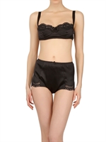 DOLCE & GABBANA - REGGISENO A BALCONCINO IN RASO STRETCH - NERO