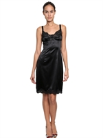 DOLCE & GABBANA - CAMICIA DA NOTTE IN RASO STRETCH - NERO