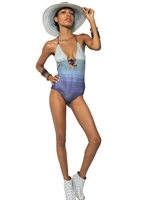 MISSONI - VISCOSE LUREX KNIT BATHING SUIT - MULTI BLUE