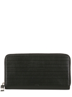DIOR HOMME - PLISSIERTE BRIEFTASCHE AUS WEICHEM LEDER MIT ZIP - SCHWARZ