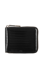 DIOR HOMME - KLEINE VERSPIEGELTE, PLISSIERTE LEDERBRIEFTASCHE - SCHWARZ