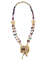 ONE OFF - FANCY GEARS NECKLACE - GOLD/MULTI