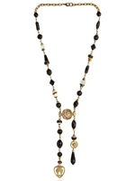 ONE OFF - NON VEDO L'ORA NECKLACE - BLACK/GOLD