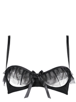 LASCIVIOUS - REGGISENO IN TULLE - NERO