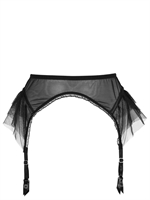 LASCIVIOUS - REGGICALZE IN TULLE - NERO