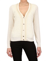 SALVATORE FERRAGAMO - TEXTURED COTTON KNIT CARDIGAN - OFF WHITE