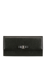 SALVATORE FERRAGAMO - PORTAFOGLIO CONTINENTAL IN PELLE SAFFIANO - NERO