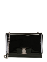 SALVATORE FERRAGAMO - UMHÄNGETASCHE AUS LACKLEDER MIT SCHLEIFE - SCHWARZ