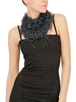DONATELLA CALZOLARI - BRAIDED WAXED COTTON NECKLACE - ANTHRACITE