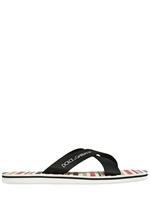 DOLCE & GABBANA - PVC STRIPED CRISS CROSS FLIP FLOPS - MULTI BLACK