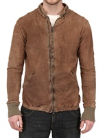 GIORGIO BRATO - VEGETABLE TREATED CRUST LEATHER JACKET - LIGHT BROWN