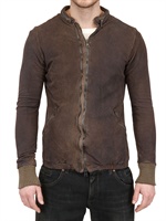 GIORGIO BRATO - VEGETABLE TREATED CRUST LEATHER JACKET - CHARCOAL