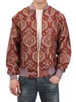 MIKO SPINELLI - BOMBER IN TECHNO RASO LAVORAZIONE JACQUARD - ROSSO/ORO