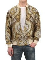 MIKO SPINELLI - BOMBER IN TECHNO RASO LAVORAZIONE JACQUARD - GREEN/GOLD/GREY