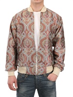 MIKO SPINELLI - BOMBER IN TECHNO RASO LAVORAZIONE JACQUARD - RED/SKY BLUE