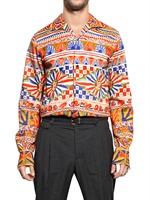DOLCE & GABBANA - BAUMWOLL HEMD MIT CANVAS CART PRINT - MULTI