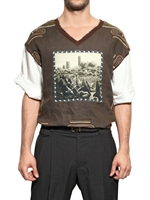 DOLCE & GABBANA - ELLENICA BEDRUCKTES GAZE LEINEN SHIRT - WALDGRÜN
