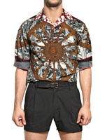 DOLCE & GABBANA - POPELINEN HEMD MIT WAGENRAD PRINT - MULTI