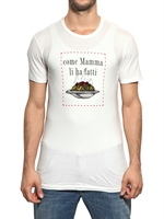 DOLCE & GABBANA - JERSEY T-SHIRT MIT SPAGHETTI PRINT - WEIß